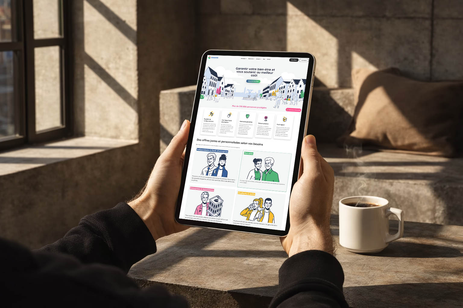 Illustrated universe for Mutuelle GSMC, visuel de couverture