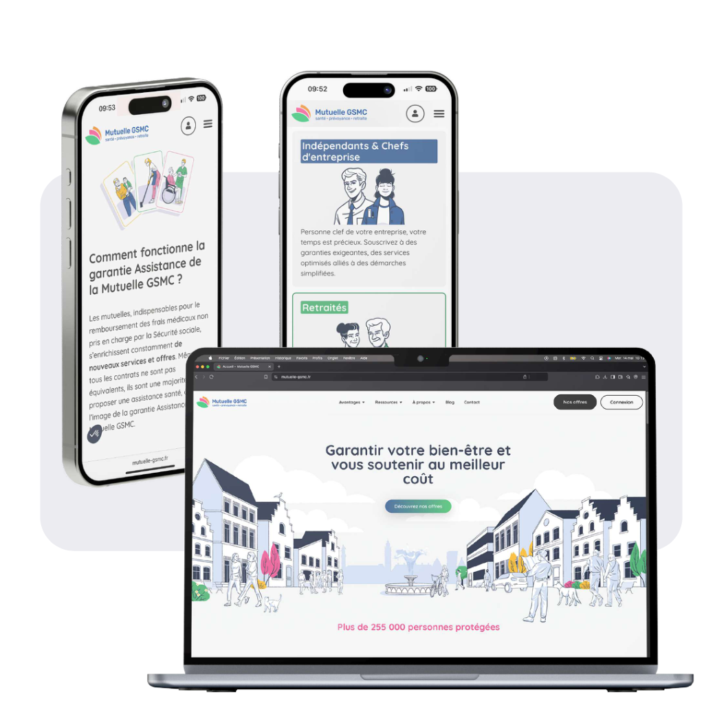 Illustrated universe for Mutuelle GSMC, visuel 6